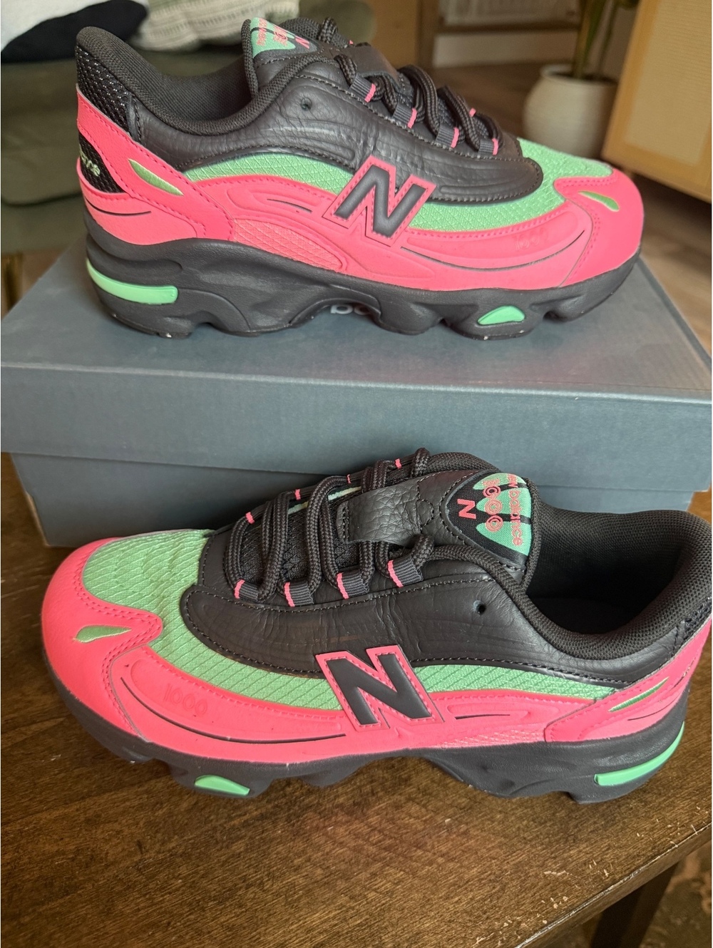 New Balance 1000 Pink and Green Running Shoes Size 9